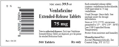 Venlafaxine-75 mg- 500 ct.jpg 75 mg- 500 ct - Venlafaxine 75 mg 500 ct